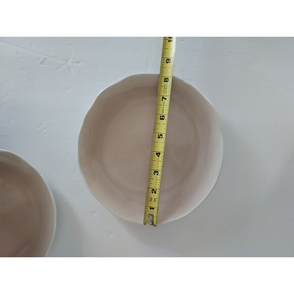 Mikasa Dahlia Stoneware Blush Pink Curved Salad Plates - Set of 2 - 8" - Picture 3 of 3